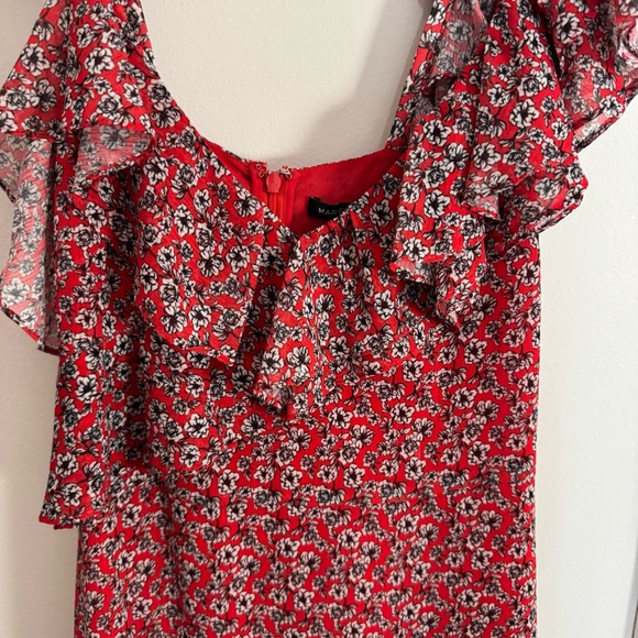 MARISSA WEBB Red Floral Ruffle Tiered Midi Dress - Picture 7 of 11